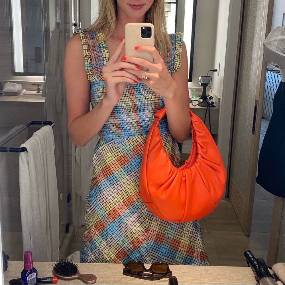 Ganni Seersucker Ruffle Dress